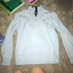 vineyard vines baby blue quarter zip up